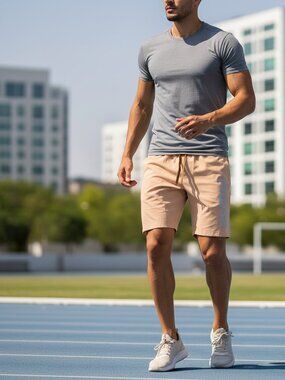 Moose Relaxed Fit Men’s Athletic Shorts NWT Tan Size 34